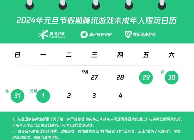 王者荣耀未成年人元旦能玩多久 2024元旦限玩时间